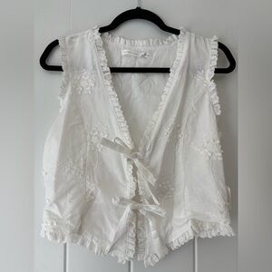 Altar'd State White Embroidered Tank Top